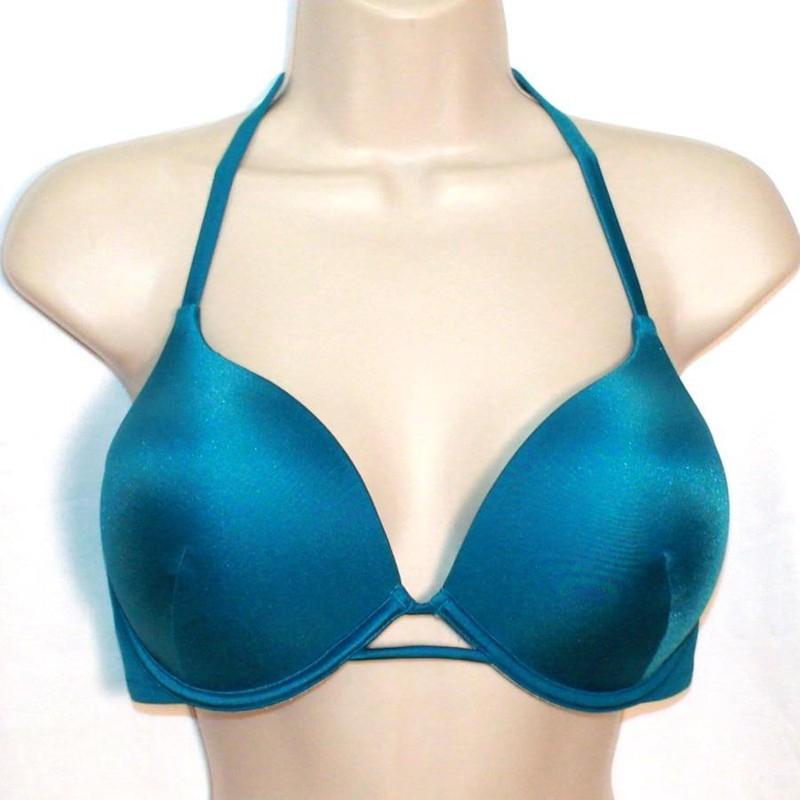 Victoria's Secret Essential Bombshell Add-2-Cups Bikini Top 36C *Blue* NEW