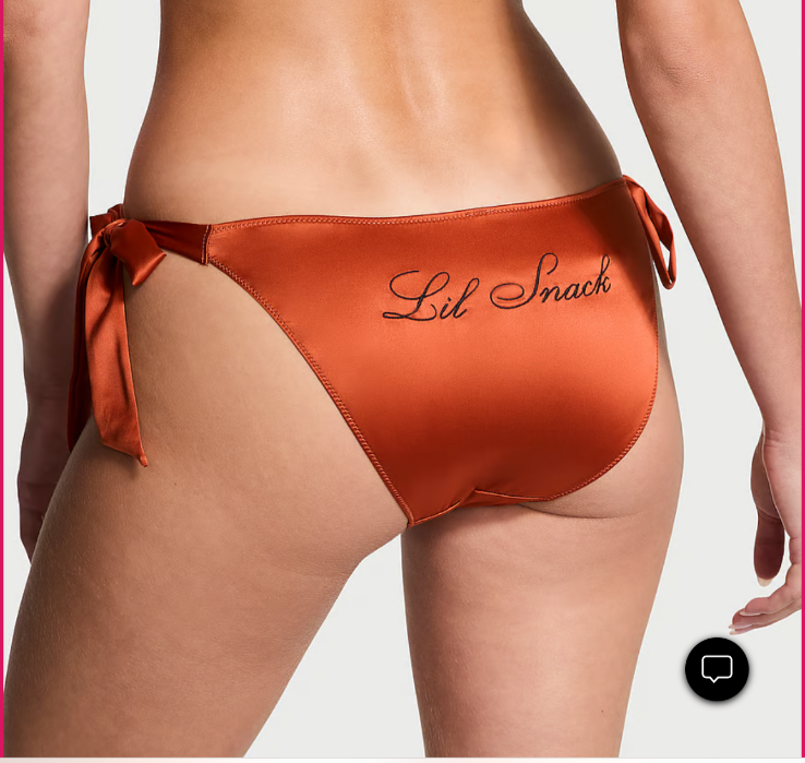 VICTORIA'S SECRET FLIRTY EMBOIDERY SIDE-TIE CHEEKY S-M-L