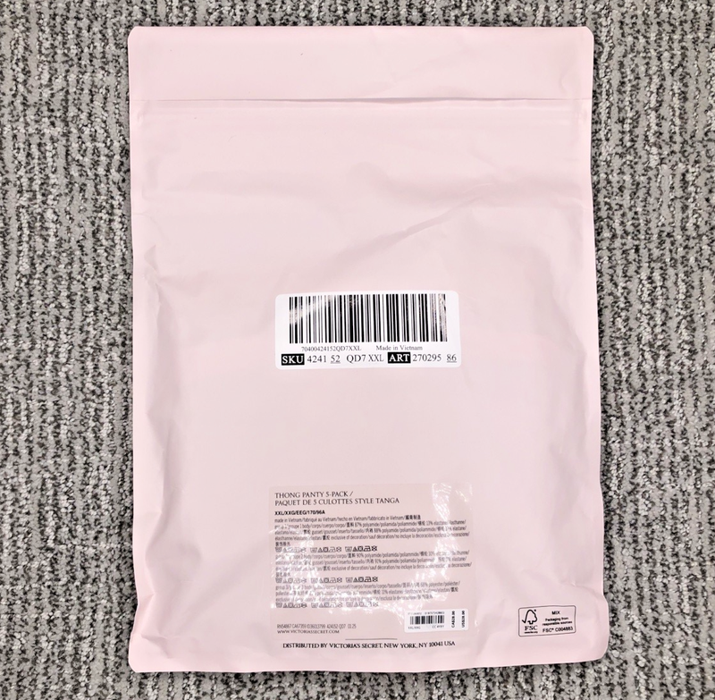 Victoria's Secret NEW XXL Seamless Thong Panties 5 Pack Multi Spellout $28