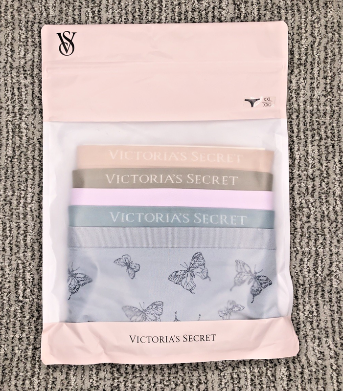 Victoria's Secret NEW XXL Seamless Thong Panties 5 Pack Multi Spellout $28