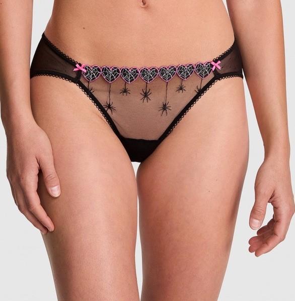 VICTORIA'S SECRET PINK - Halloween 2025 Spider Web Heart Wink Cheeky Panty M