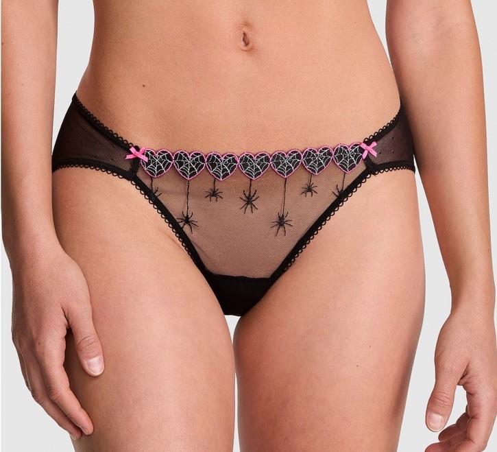 VICTORIA'S SECRET PINK - Halloween 2025 Spider Web Heart Wink Cheeky Panty M