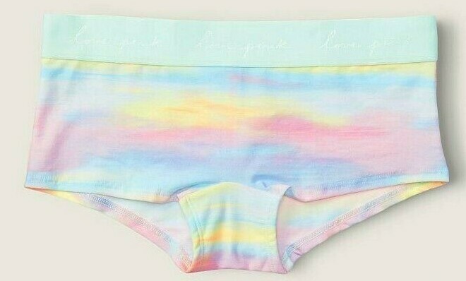 Victoria's Secret PINK Intimates Shortie BoyShort Bubble Sunset Ray Rare S M NWT
