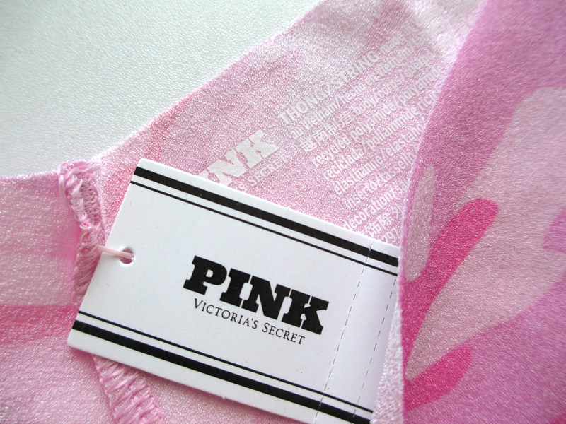 VICTORIA'S SECRET PINK No Show Thong Panty VS Pink Camo S M L XL Camouflage NWT