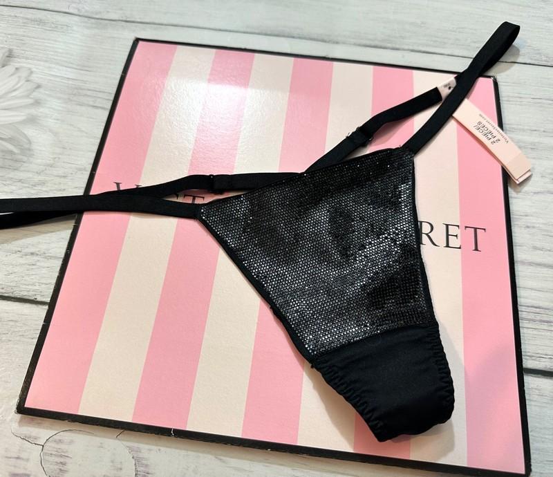 Victoria's Secret Rhinestones VERY SEXY Shine V-String Panty Red Black