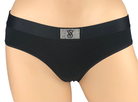 VICTORIA'S SECRET SHINE PATCH HIPHUGGER PANTY STRAP BLING LOGO XS S M L XL XXL