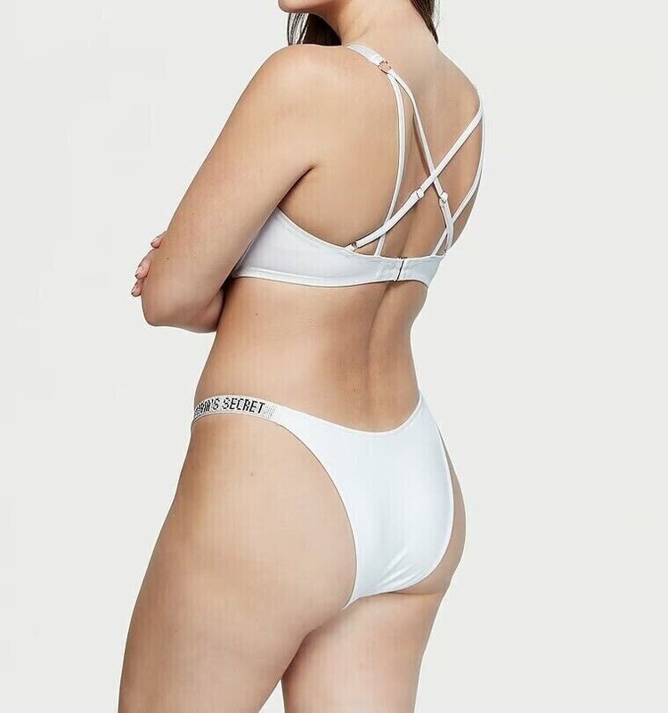 Victoria's Secret Shine Strap Bombshell Add 2 Cups Push Up Bikini Swim Top 32D