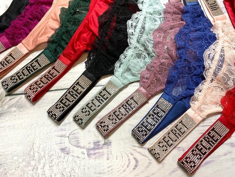 Victoria's Secret Shine Strap Thong Very Sexy Bling Panty Rhinestone