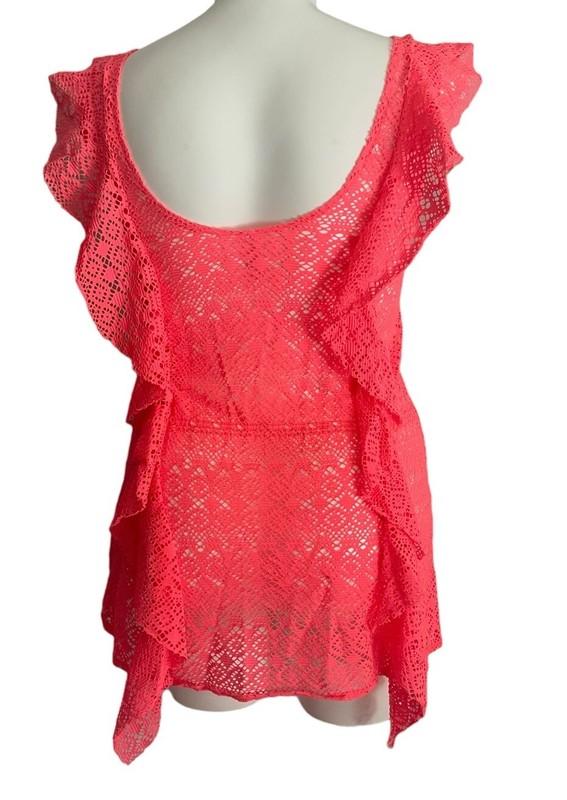 Victoria's Secret Size Small Hot Pink Lace Sheer Swim Cover Up Dress