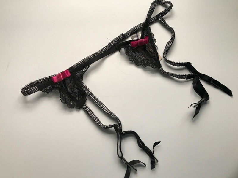 Victoria’s Secret SLT Sexy Little Things Plaid B/W Garter Belt NWT XS/S M/L