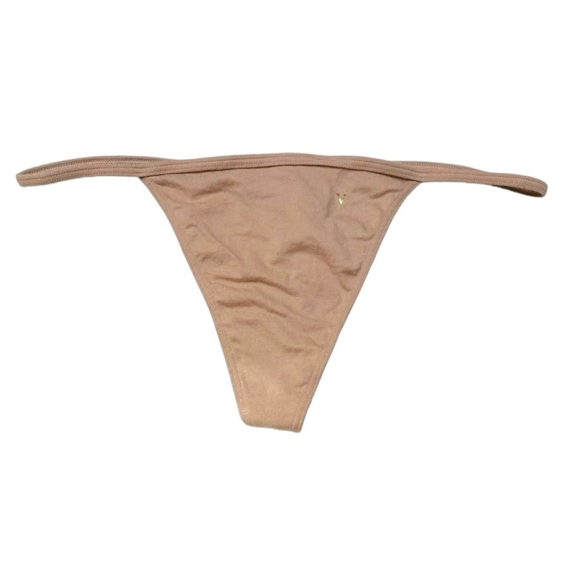 Victoria’s Secret Stretch Cotton V-String Panty Sweet Praline Size Large