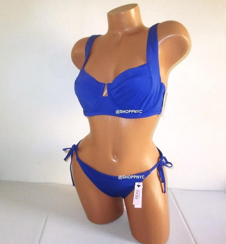 VICTORIA'S SECRET SWIM 38DD Lace-Up Strappy Top Bikini Set Side Tie Bottom L XL