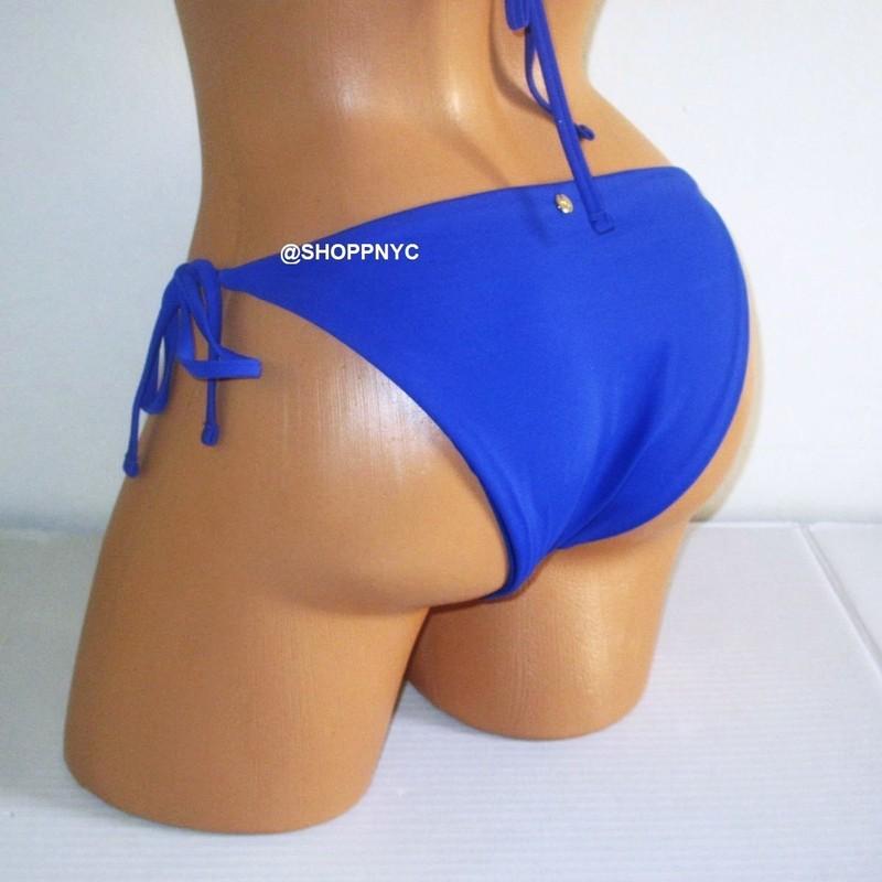 VICTORIA'S SECRET SWIM 38DD Lace-Up Strappy Top Bikini Set Side Tie Bottom L XL