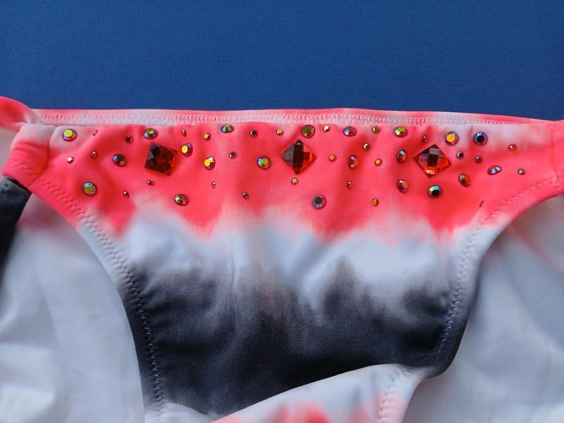 Victoria's Secret Swim Bikini Bottom Cheeky Pink Size S M Rhinestone Embellished