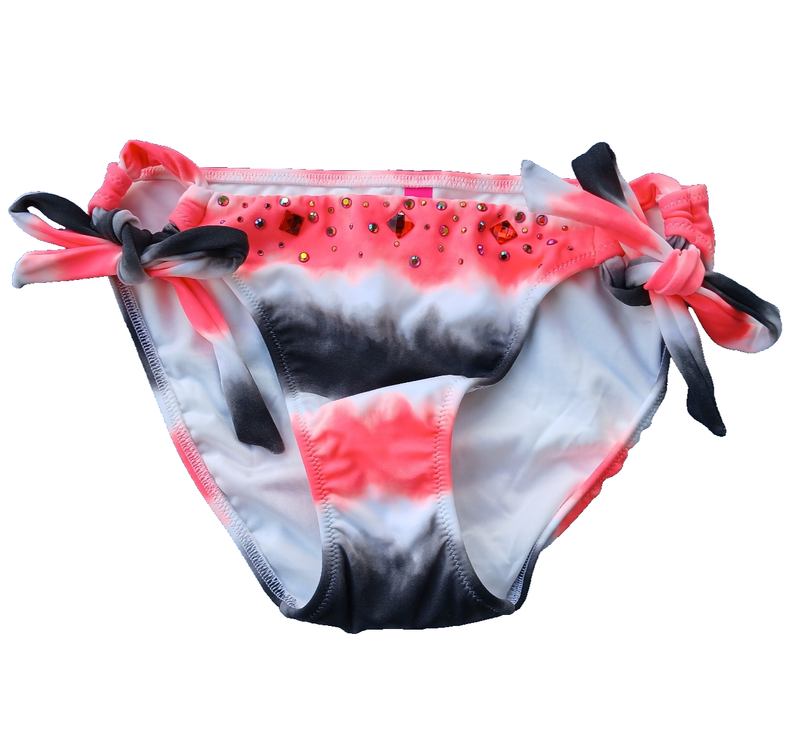 Victoria's Secret Swim Bikini Bottom Cheeky Pink size S M Rhinestone Embellished