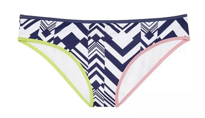 VICTORIA'S SECRET Swim Classic Hipster Bikini Bottom Blue White Geo Sz Small