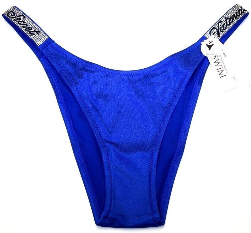 Victoria's Secret Swim Shine Strap Brazilian Swim Bottom Blue Oar S M XL XXL NEW