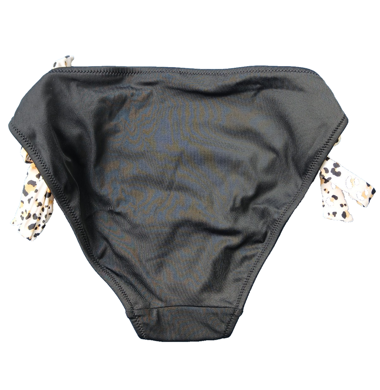 Victoria's Secret Swim Side-tie Bikini Bottom Black With Leopard Print Size S M