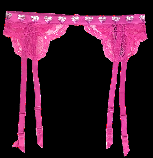 VICTORIA'S SECRET VERY SEXY HEART SHINE STRAP FLORAL LACE GARTER BELT XS/S M/L