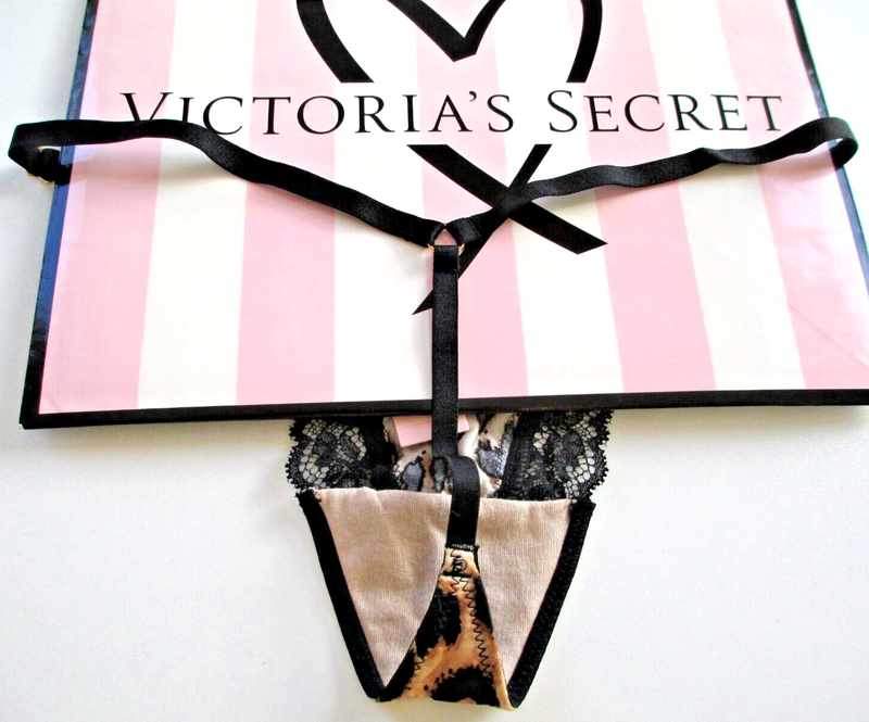 VICTORIA'S SECRET VERY SEXY Lace Trim V-String Thong Panty S M L XL Leopard VS