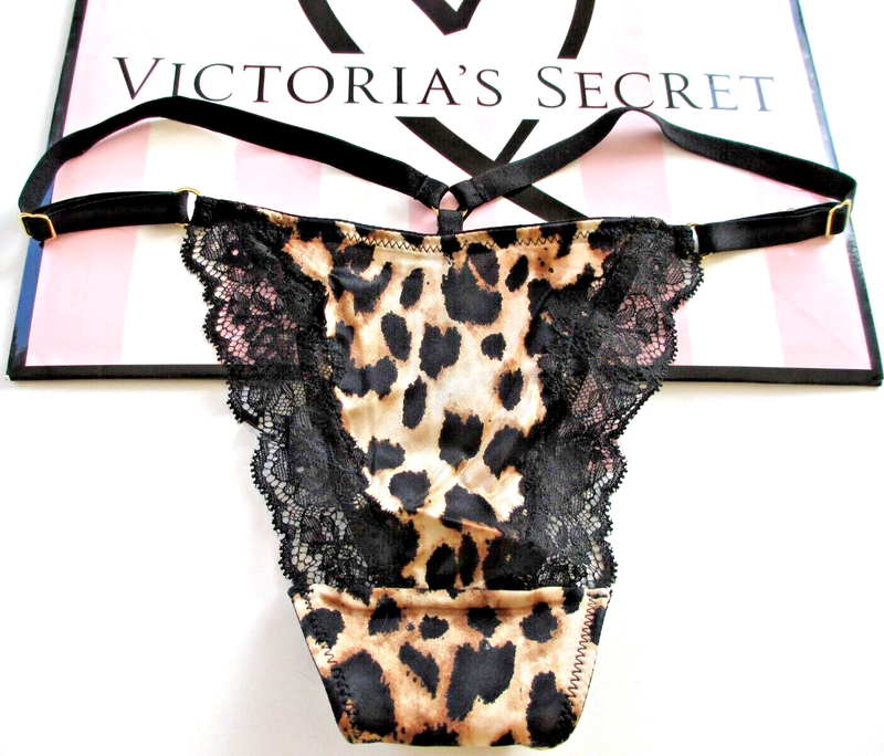 VICTORIA'S SECRET VERY SEXY Lace Trim V-String Thong Panty S M L XL Leopard VS