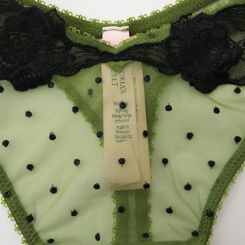 VICTORIA'S SECRET Very Sexy Sheer Mesh Rose Lace High Leg Thong Panty S M
