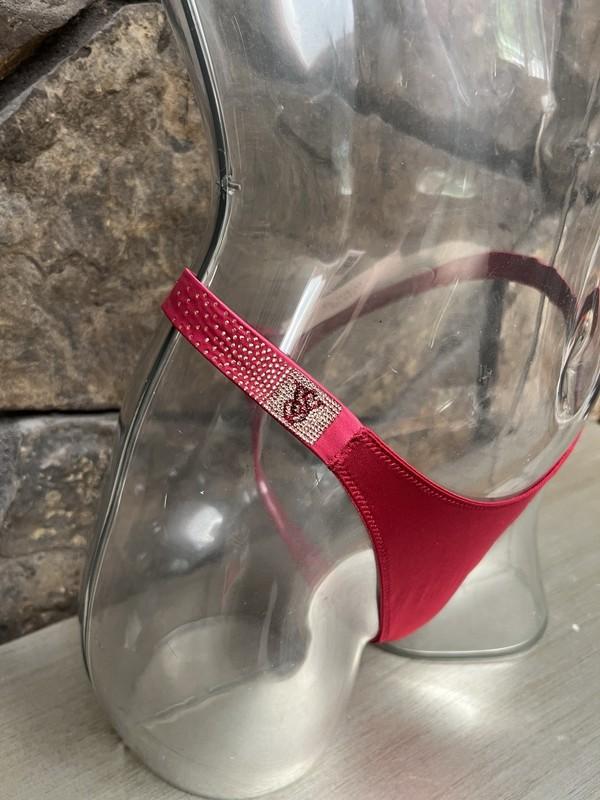 Victoria's Secret VERY SEXY Shine Strap Satin THONG Panty RED Sz M NWT$24
