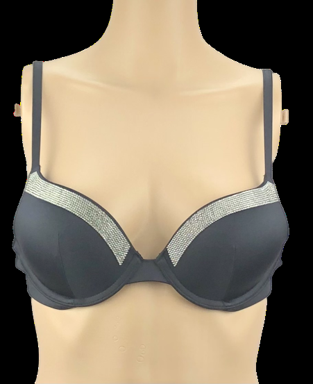 VICTORIA'S SECRET VERY SEXY SHINE STRAP TRIM PUSH-UP BIKINI SWIM TOP NWT