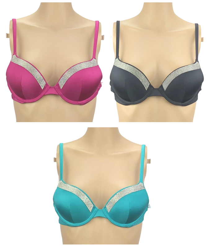 VICTORIA'S SECRET VERY SEXY SHINE STRAP TRIM PUSH-UP BIKINI SWIM TOP NWT