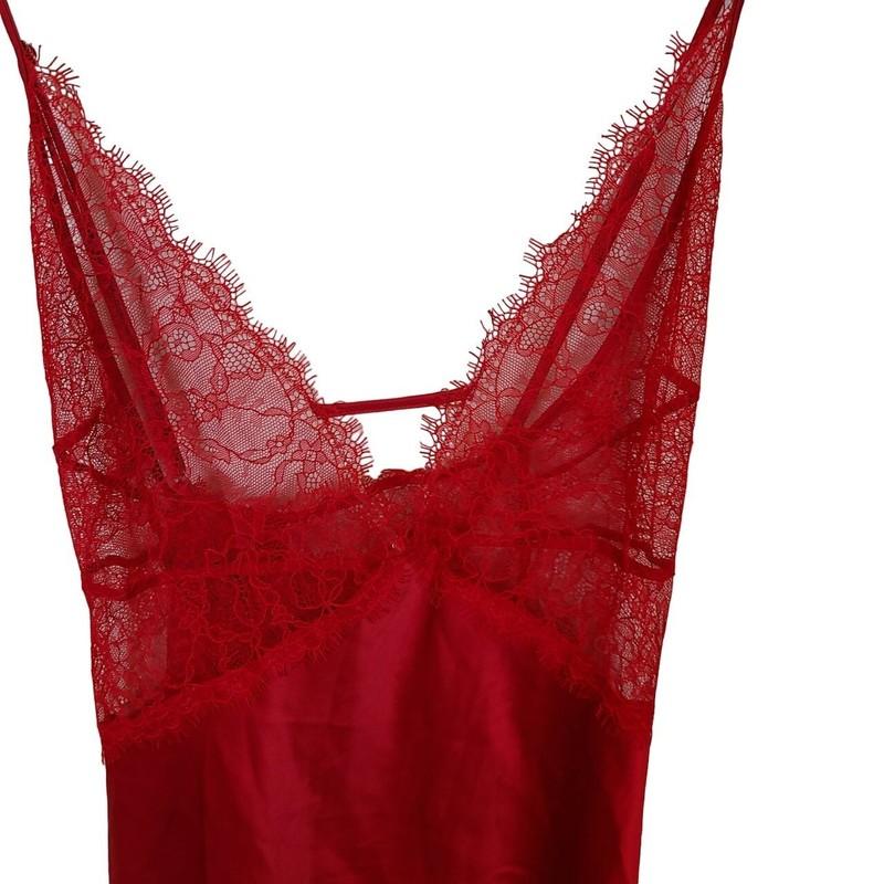 Victoria's Secret Womens XL Red Lace Satin Sleeveless Lingerie Night Dress