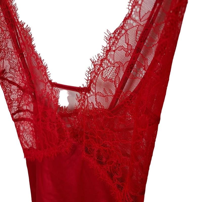 Victoria's Secret Womens XL Red Lace Satin Sleeveless Lingerie Night Dress