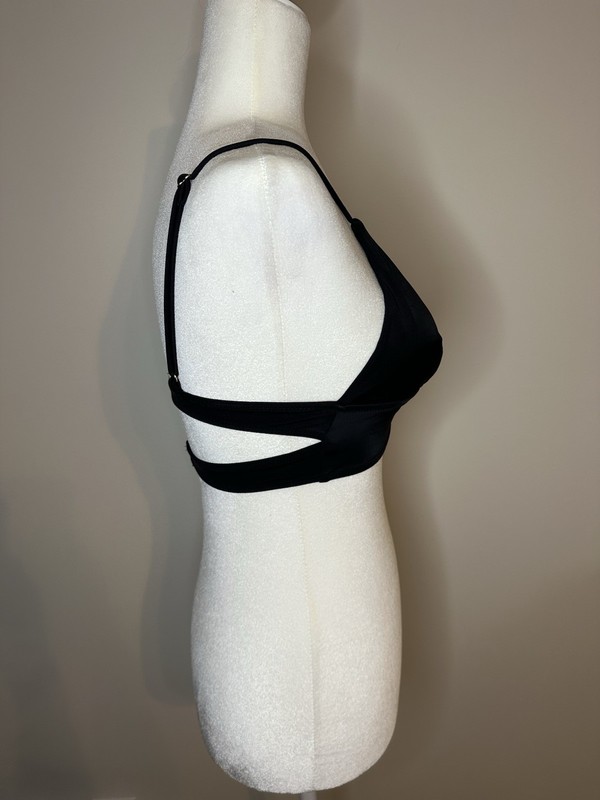 Victoria Secret Black Gold V Bar Bikini Top Sz Small