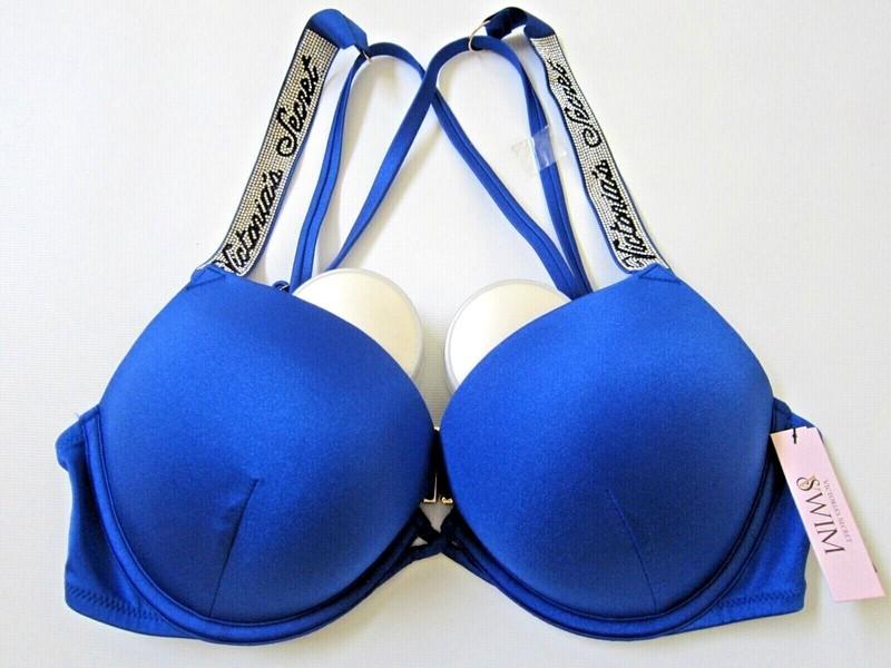 Victoria Secret BOMBSHELL SHINE Script THONG BIKINI SWIM SUIT 34 B 36 C D M Set