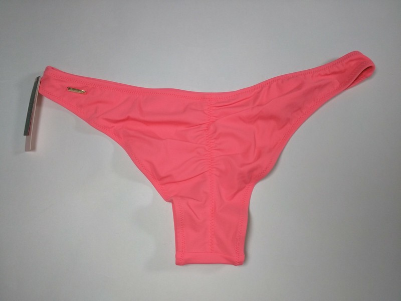 Victoria Secret Large L Itsy Bikini Bottom Cheeky Ruched Back Orange Coral Sexy