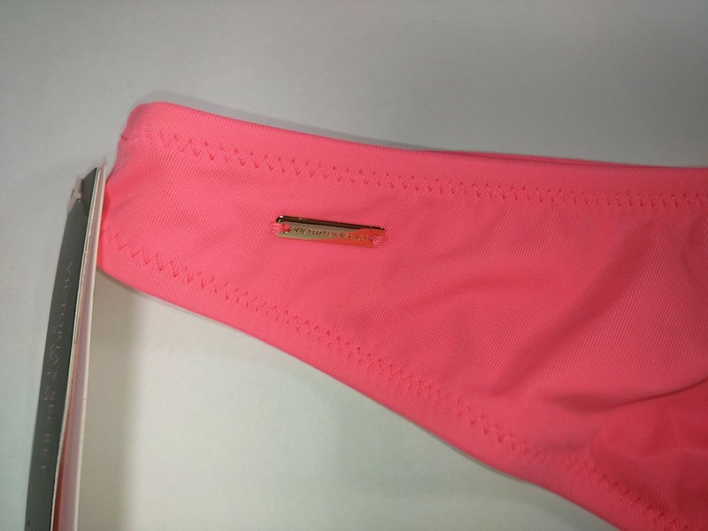 Victoria Secret Large L Itsy Bikini Bottom Cheeky Ruched Back Orange Coral Sexy