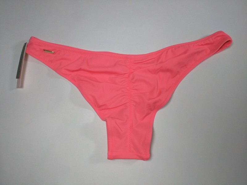 Victoria Secret Large L Itsy Bikini Bottom Cheeky Ruched Back Orange Coral Sexy