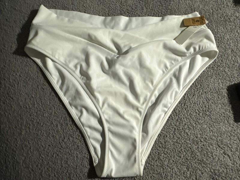 Victoria Secret PINK Bikini Swim Bottom White High-Waisted XXL NWT
