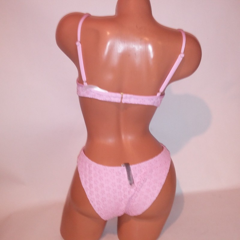 Victoria Secret PINK Swim Bikini Top & Bottom Light Pink Eyelet Floral Underwire