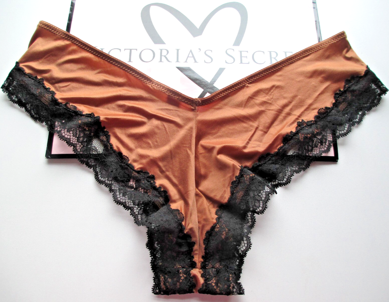 VICTORIA SECRET VERY SEXY High Leg Cheeky Panty S M L XL Caramel Brown Lace Trim