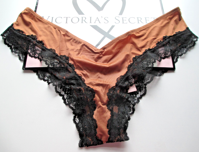 VICTORIA SECRET VERY SEXY High Leg Cheeky Panty S M L XL Caramel Brown Lace Trim