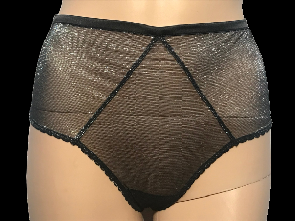 VICTORIAS SECRET DREAM ANGELS SHEER HIGH WAIST THONG PANTY SHIMMER MESH NWT