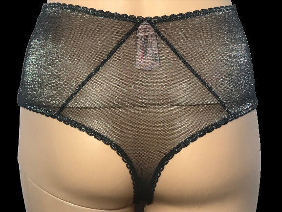 VICTORIAS SECRET DREAM ANGELS SHEER HIGH WAIST THONG PANTY SHIMMER MESH NWT