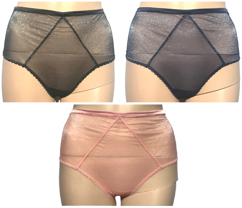 VICTORIAS SECRET DREAM ANGELS SHEER HIGH WAIST THONG PANTY SHIMMER MESH NWT