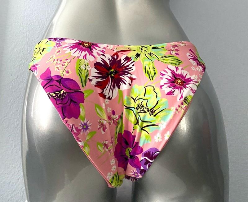 Victorias Secret New Strappy V Front Pink Floral Swim Bikini Bottom