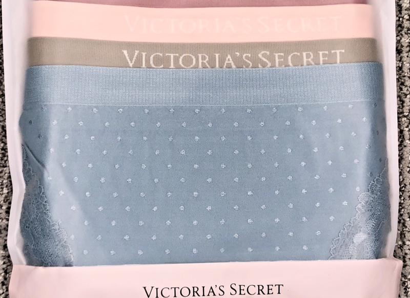 Victorias Secret NEW XL Seamless High Leg Brief Panties 5 Pack Lace Spellout $28