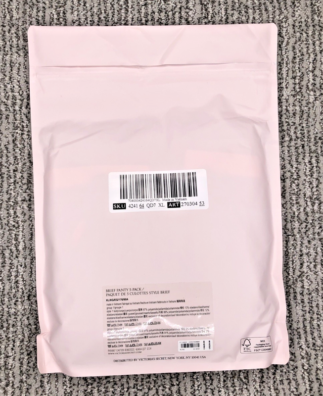 Victorias Secret NEW XL Seamless High Leg Brief Panties 5 Pack Lace Spellout $28