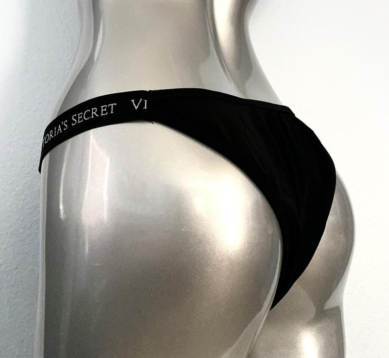 Victorias Secret Nwt Black Logo Band Sexy Sydney Brazilian Swim Bikini Bottom