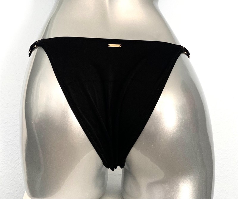 Victorias Secret Nwt Black Oceanside Gold V Sexy Brazilian Swim Bikini Bottom