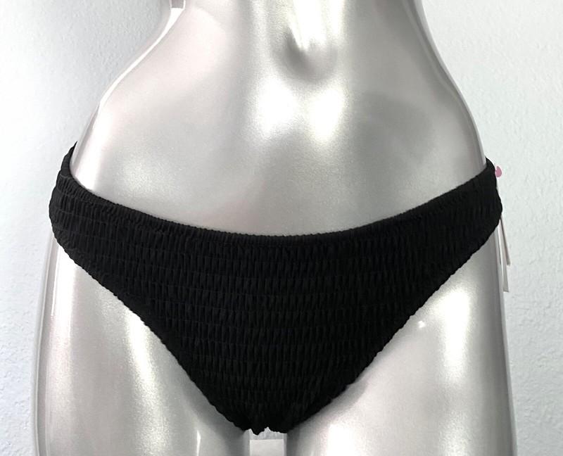 Victorias Secret Nwt Black Smocked Sexy Low Rise Itsy Swim Bikini Bottom