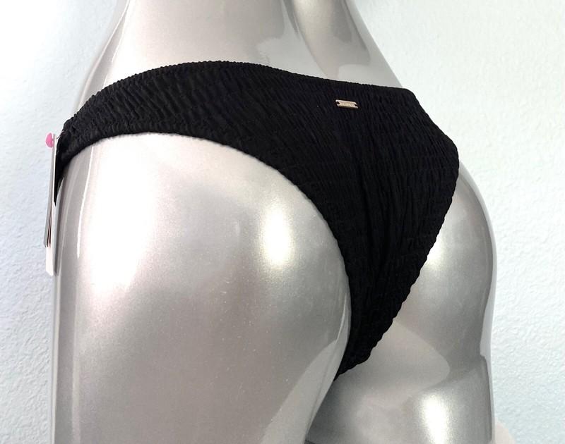 Victorias Secret Nwt Black Smocked Sexy Low Rise Itsy Swim Bikini Bottom